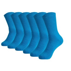 Men’s Cotton Crew Socks – 6 Pairs, Cushioned Sole, Breathable & Moisture-Wicking Athletic Sport Socks - 1 of 4