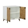 Treasure Trove Accents 2 Door Cabinet Egret White/Jute: Mango Wood, Divided Storage, 30x18x30", ASTM Compliant - 3 of 4