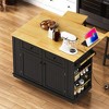 LunaLulinlk 48 inch Large Kitchen Island with Drop Leaf,Power Outlet,Internal Storage Rack - 4 of 4