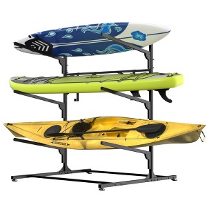Kayak Storage Rack, Heavy Duty Kayak Racks for Garage and Outdoor Storage, Weatherproof and Heavy Duty Surfboard Storage Rack,Adjustable Canoes Kayaks - 1 of 4