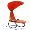 Tangkula Outdoor Chaise Hanging Chair Swing Cushioned Canopy Lounger - 2 of 4