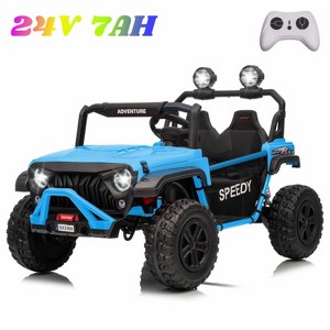 Jojoka 24V Kids Ride on Truck, 7AH Battery Electric Vehicles with Remote Control, 4WD, 3 Speeds, Lights, MP3, Parent Safety Brake, Storage - 1 of 4