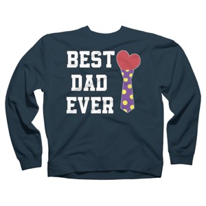 Adult Design By Humans Best Dad Ever Heart Tie By sukhendu12 Sweatshirt - 1 of 2