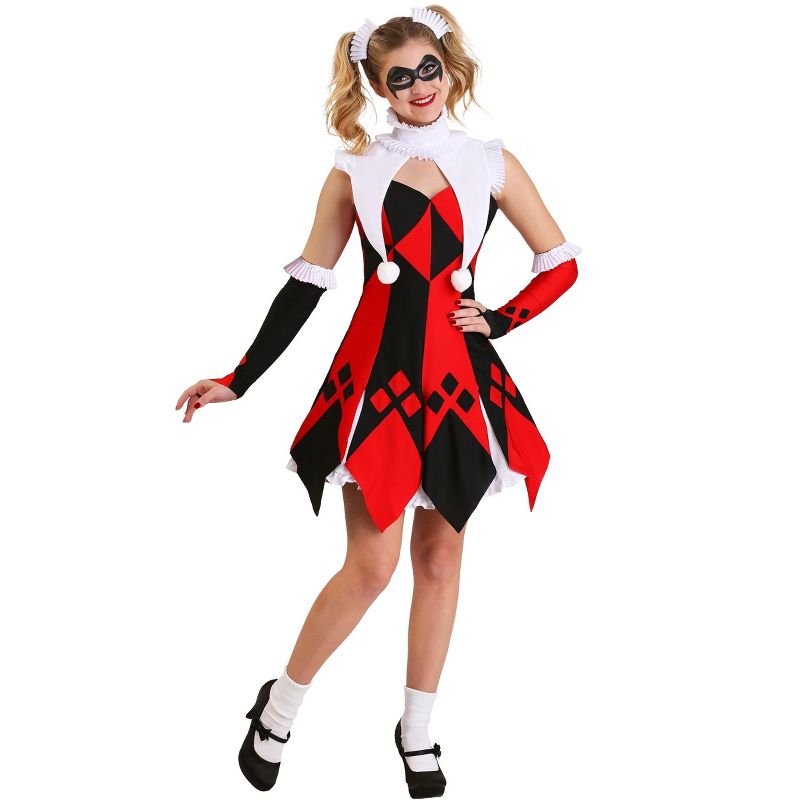 HalloweenCostumes.com Cute Court Jester Costume for Plus Size Women, 2 of 3