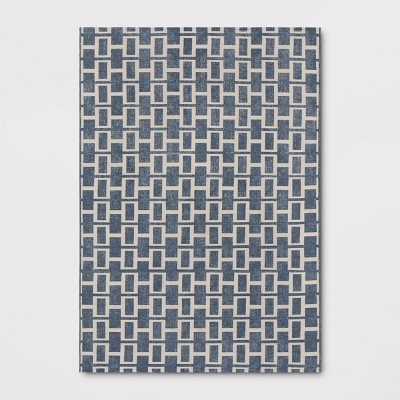 7'x10' Modern Geometric Outdoor Area Rug Blue - Threshold™