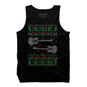 Men's Design By Humans Guitar Christmas By sophialada Tank Top - 1 of 4