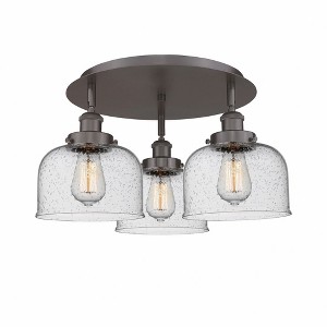 Bell - 3 Light Flush Mount In Art Deco Style-9.25 Inches Tall and 19.75 Inches Wide - 1 of 1