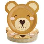 Sparkle and Bash 48-Pack Teddy Bear Disposable Paper Plates for Baby Shower Decorations, 11x11 in