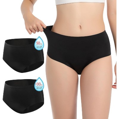CARER Women’s Comfort Period Underwear, Mild Absorbency Period Briefs Day 50ml and Night 100ml - 2pk