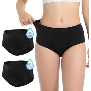 CARER Women’s Comfort Period Underwear, Mild Absorbency Period Briefs Day 50ml and Night 100ml - 2pk - 1 of 4