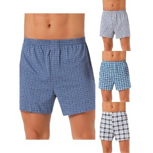 INSPIRE CHIC Men's 4 Pack Classic Plaid Printing Boxer Shorts - 1 of 4