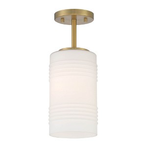 Designers Fountain Leavenworth 1 - Light Semi-Flush Mount in  Brushed Gold - 1 of 1