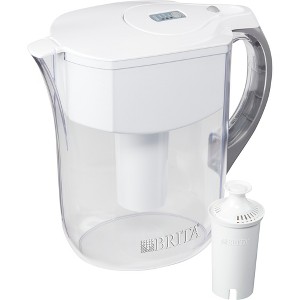 Brita Large 10 Cup BPA Free Water Pitcher with 1 Standard Filter - White, Clear