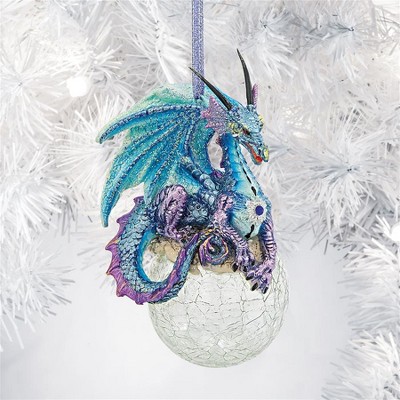 Design Toscano Frost, the Gothic Dragon Holiday Ornament