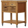 Kenta Bamboo Kitchen Cart with Stainless Steel Top Natural - Boraam - 4 of 4