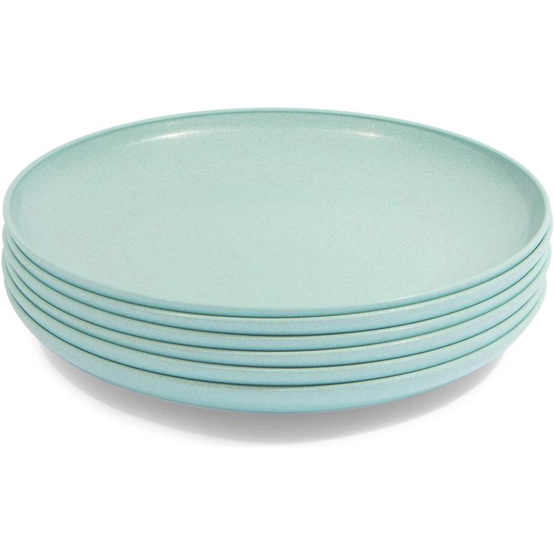 Juvale Set of 6 Mint Green Unbreakable Wheat Straw Cereal Dinner Plates Set for Kids, 9 In, 5 of 8