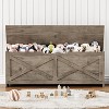 47.2" Wood Storage Bench w/Safety Hinges & 20-Min Assembly | Toy Chest for Entryway, Living Room & Bedroom - 4 of 4