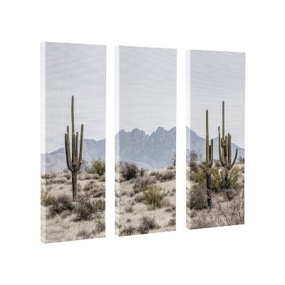 (Set of 3) 12" x 28" Tall Saguaro by The Creative Bunch Studio Unframed Wall Canvas Set - Kate & Laurel All Things Decor