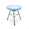 Modern Outdoor Rattan Side Table, Handcrafted Design with Tempered Glass Top - 3 of 4