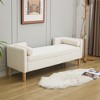 Bella Depot 65.35"W Corduroy Storage Bench with Armrests and Two bolster Pillows for Living Room, Entryway and Bedroom - 2 of 4