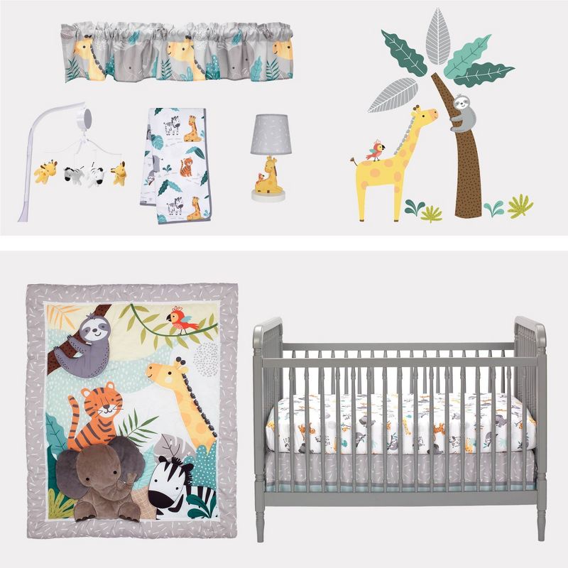 Lambs &#38; Ivy Mighty Jungle Fitted Crib Sheet, 4 of 5