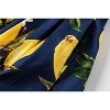 Vintage A-Line Pleated Skirt for Women - Midi Length High Waist Flowy Retro Skirt Navy Lemon - 4 of 4