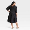 Women's Plus Size Puff 3/4 Sleeve Tiered Dress - Ava & Viv™  - image 2 of 3