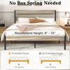 VECELO Platform Bed Frame With Rustic Vintage Wood Headboard and Footboard, Sturdy Metal Slats, No Box Spring Required - 4 of 4