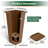 TUYOHW Set of 2 Tall Planters for Plants, 24" Tapered Tall Planters with Tray for Porch, Patio, Backyard, Large Planters for Outdoor Indoor Plants - 2 of 4