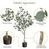 Artificial Eucalyptus, Faux Potted Eucalyptus, Silver Dollar Leaf, Indoor Home Office Decor, 1 Bundle - 2 of 4