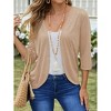 Women's Basic Open Front Knit Cardigan Long Sleeve Casual Cover Up - 2 of 4