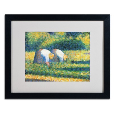 Trademark Fine Art -Georges Seurat 'Farmers at Work 1882' Matted Framed Art