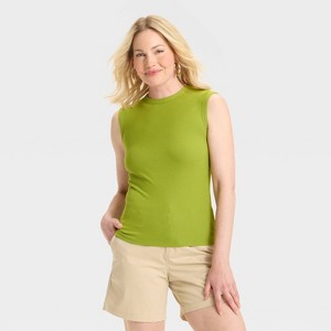 Women's Ribbed Muscle Tank Top - A New Day™ - 1 of 3