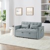 Racxily 54.33 inch versatile foldable sofa bed in 3 lengths, modern sofa velvet pull-out bed, adjustable back - 2 of 4