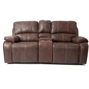 TiramisuBest Sleek Black Contemporary Loveseat, Modern Upholstered Sofa for Living Room or Bedroom - 1 of 4