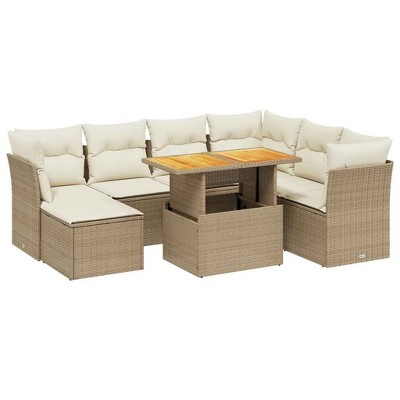 vidaXL Garden Sofa Set Beige