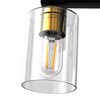 DORESshop 4-Light KD Industrial  Bathroom Wall Sconce, Black and Gold with Clear Glass Shades for Vanity, Bedroom, and Living Room (Bulb Not Included) - 4 of 4