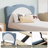 Full Bed Frame for Kids - with Adjustable Chic Scallop Headboard, Cute Velvet Princess Platform Bed for Girls/Kids, Solid Wood Slats Support - 3 of 4