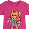 Girls' - Instant Message - Cat Blowing Bubbles Fitted Short Sleeve Graphic T-Shirt - 2 of 4