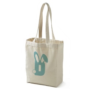 Bunny Monogram Canvas Tote Bags, Blue - 1 of 2