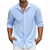 COOFANDY Men's Long Sleeve Casual Button Down Shirt for Men Summer Beach Wedding Shirt - 2 of 4