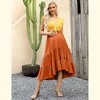 Maternity Dress Women's High Waist Floral Print Pleated Maxi Skirt Casual Flowy Swing A Line Long Skirts - 3 of 4