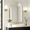 SpassWay Arch Metal Bathroom/Vanity Mirror Decorative Wall Mirror for Living Room Bathroom Bedroom Entryway Black/Gold/Silver - 2 of 4