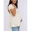 Women's Off the Shoulder Short Sleeve Babydoll Maternity Top | Motherhood Maternity - 3 of 4
