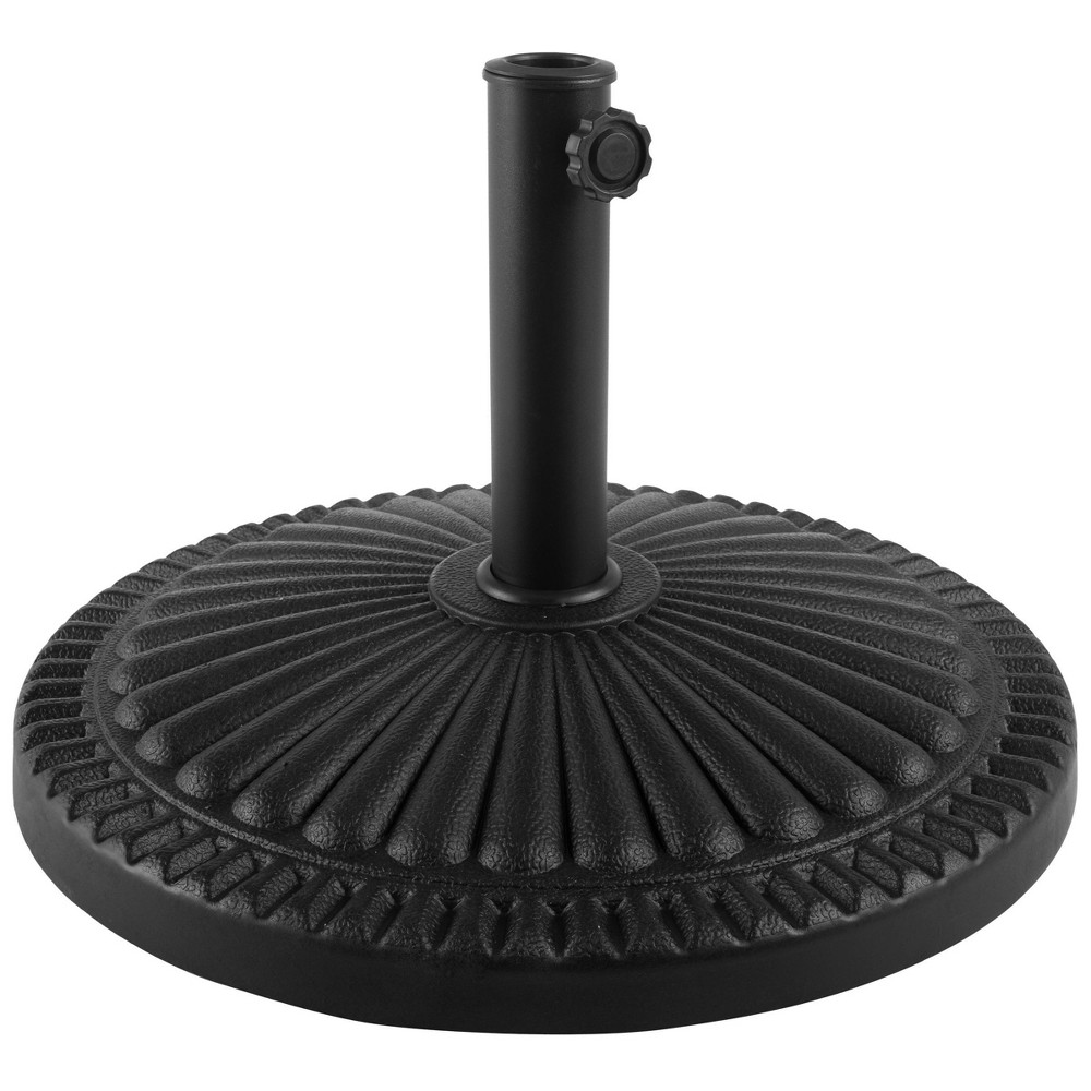 Pure Garden 3lb. Deck Umbrella Mount: Cement Core, Polyethylene, Supports 6-9ft Poles