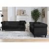 TiramisuBest 80" 3-Seater Tufted Velvet Sofa with Rolled Arms & Nailhead Trim, Black for Living Room, Bedroom & Office,3S+3S - 2 of 4