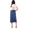 Rekucci Women’s Secret Figure Pull-On Stretch Denim Midi Skirt – Mid-Rise Slim Fit Jean Skirt with 5 Pockets, Back Slit & Sculpting Comfort - 2 of 2