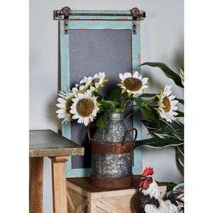 Olivia & May Wood Sign Wall Decor with Chalkboard Blue: Farmhouse Style, Carved, Vertical Orientation, Spot Clean - 1 of 4