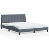 vidaXL Bed Frame with LED without Mattress "Hanko" Dark Gray 59.8"x79.9" Velvet - 4 of 4