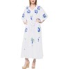 LA LEELA Women's House Daily Routine Evening Wear Vacation Holiday Casual Dailywear Caftan Long Loungewear Tunics for Women 2X-3X White, Solid - image 3 of 4